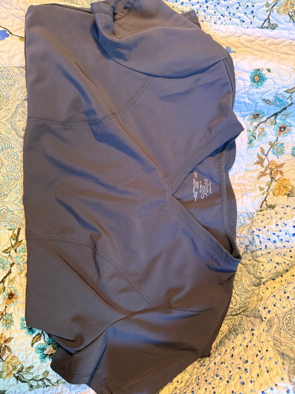 Charcoal Grey Women's V-Neck Active Blouse